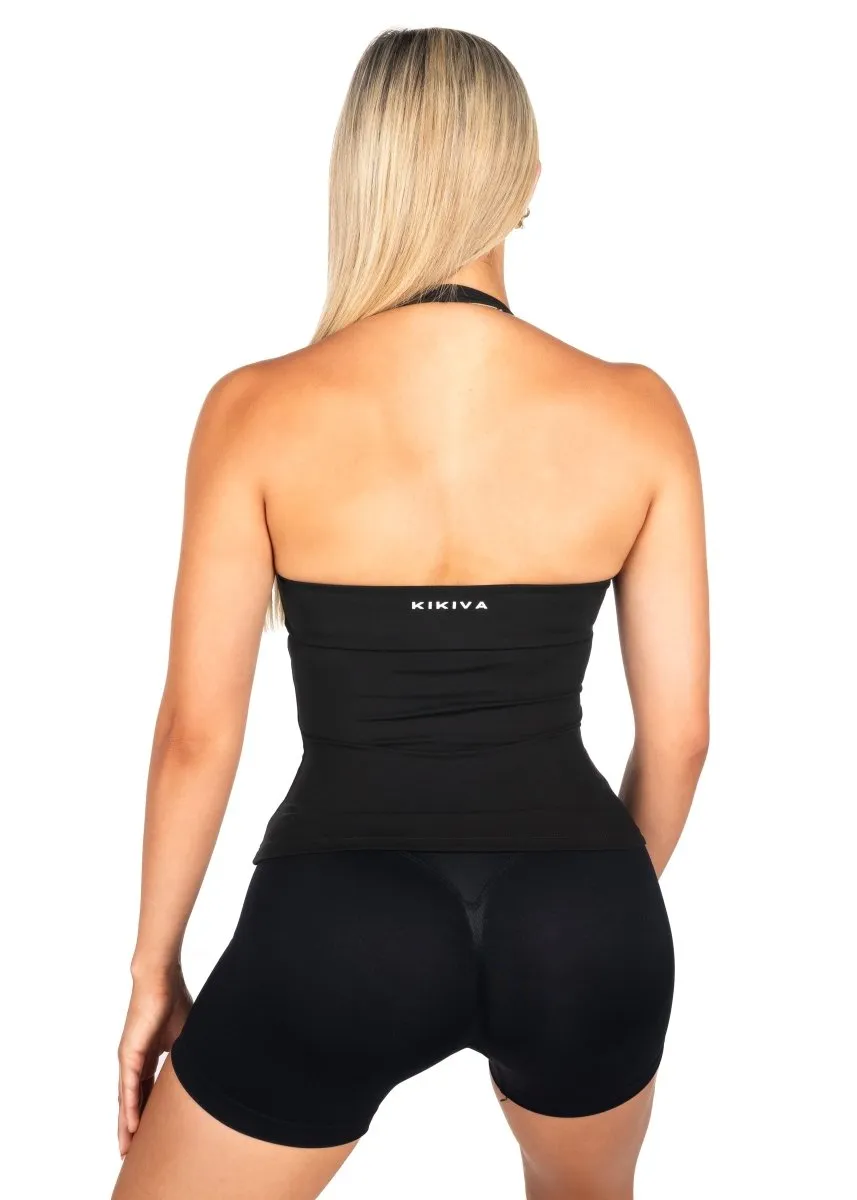Dynamic Halter Seamless Singlet - Black sold by Kikiva product image thumbnail 2