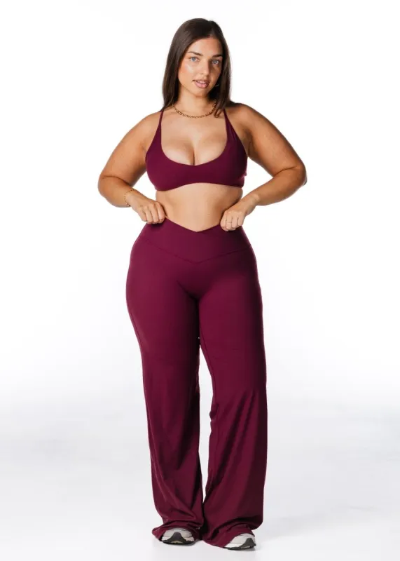 Cross Over 'Flow' Flares - Burgundy made by Kikiva
