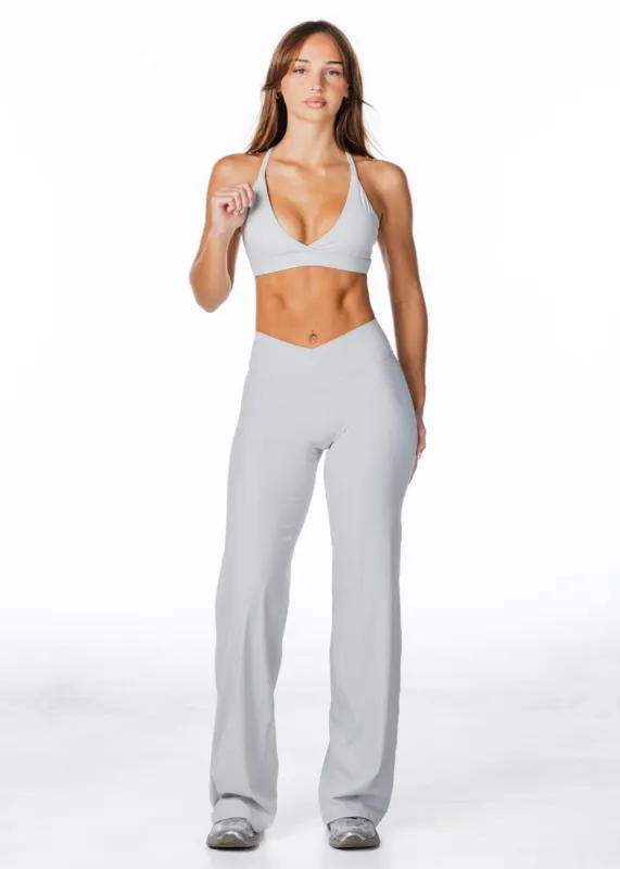 TALL Cross Over 'Flow' Flares -Light Grey made by Kikiva