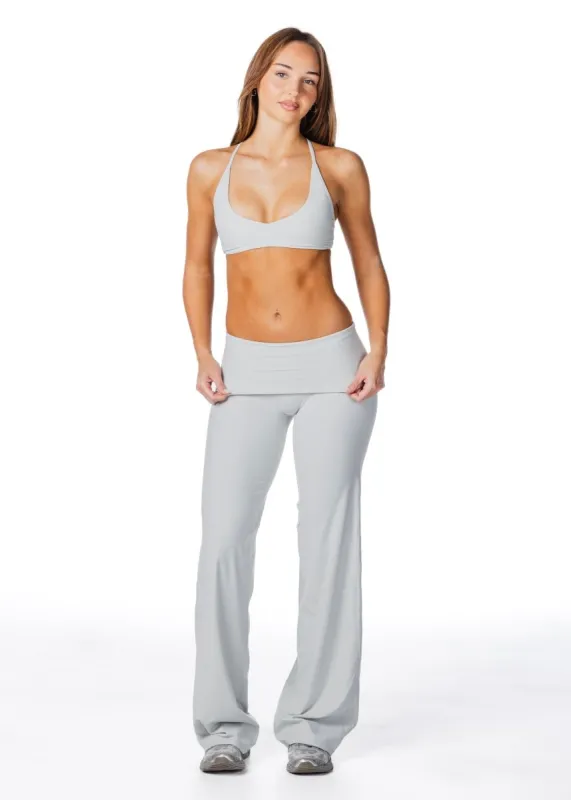 TALL Fold Over 'Flow' Flares - Light Grey made by Kikiva