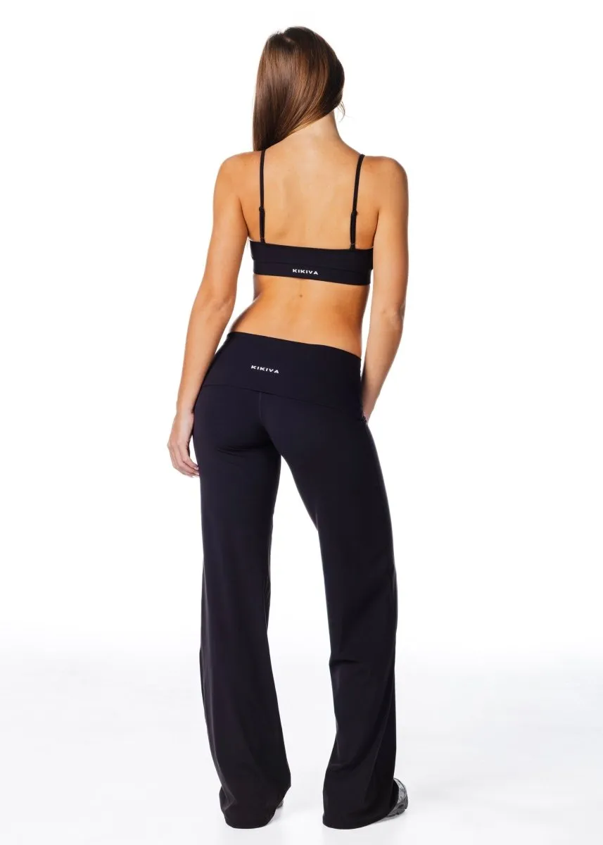 TALL Fold Over 'Flow' Flares - Black sold by Kikiva product image thumbnail 4