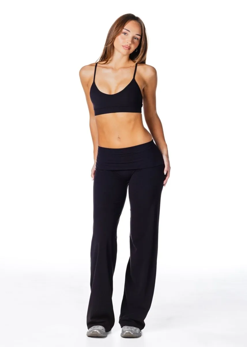 TALL Fold Over 'Flow' Flares - Black sold by Kikiva product image thumbnail 2
