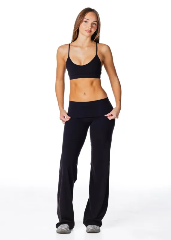TALL Fold Over 'Flow' Flares - Black made by Kikiva