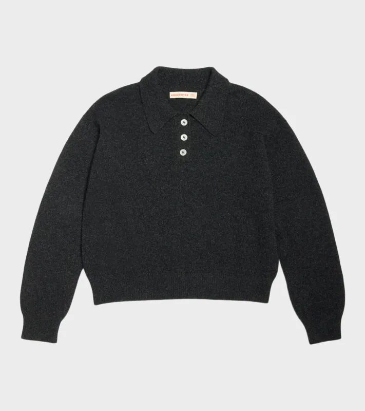 Edie Polo Shirt Charcoal Grey made by &Daughter
