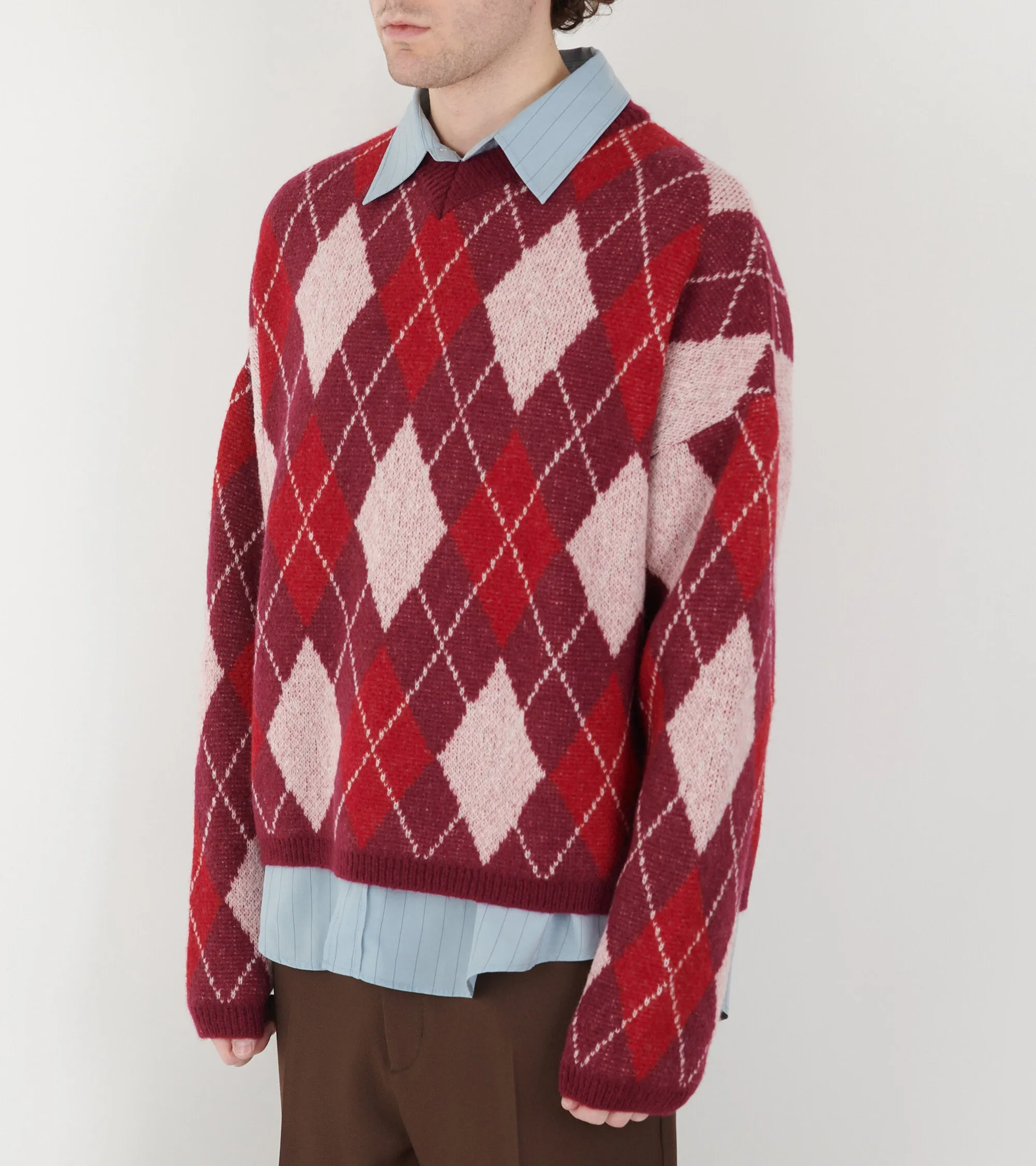 Gyle Knitted V-neck Sweater Pink/Red sold by Dr. Adams product image thumbnail 4