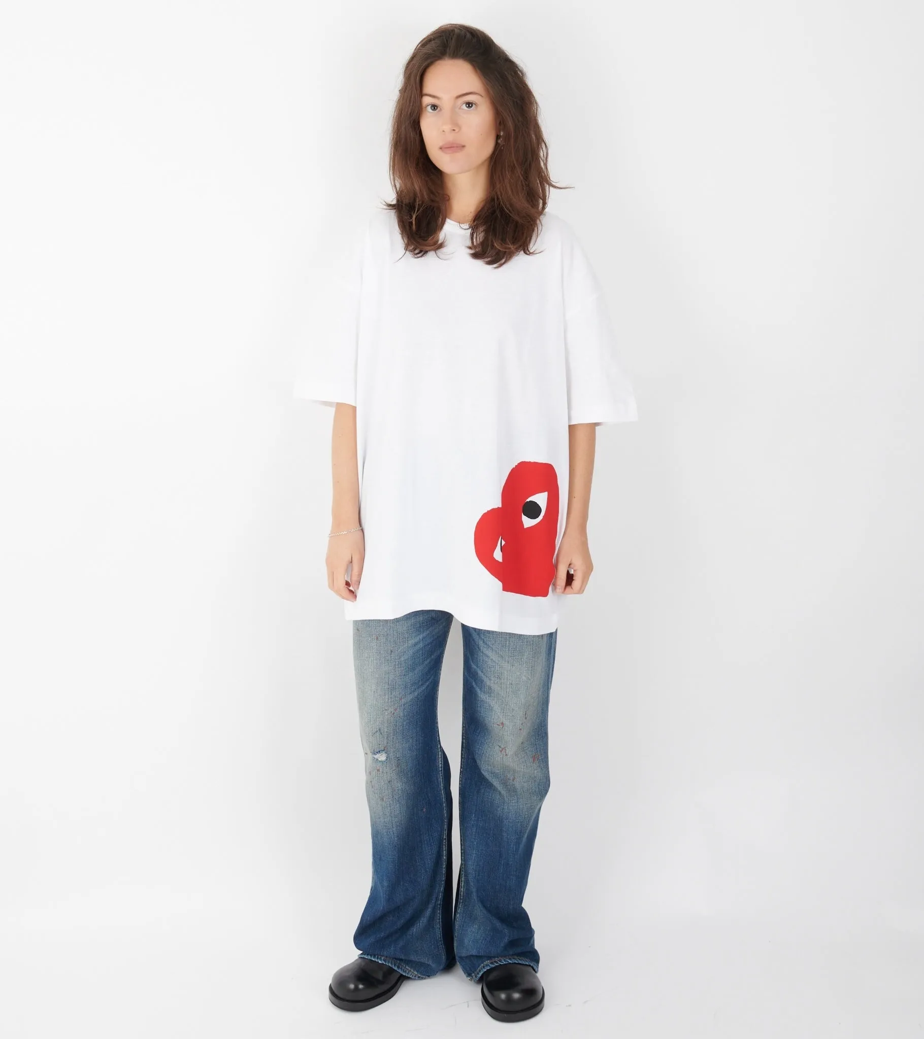 U Oversize Big Red Low Heart T-shirt White sold by Dr. Adams product image thumbnail 2