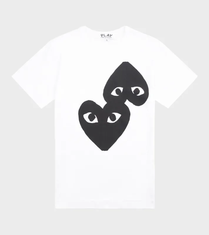 U Two Big Black Hearts T-shirt White sold by Dr. Adams