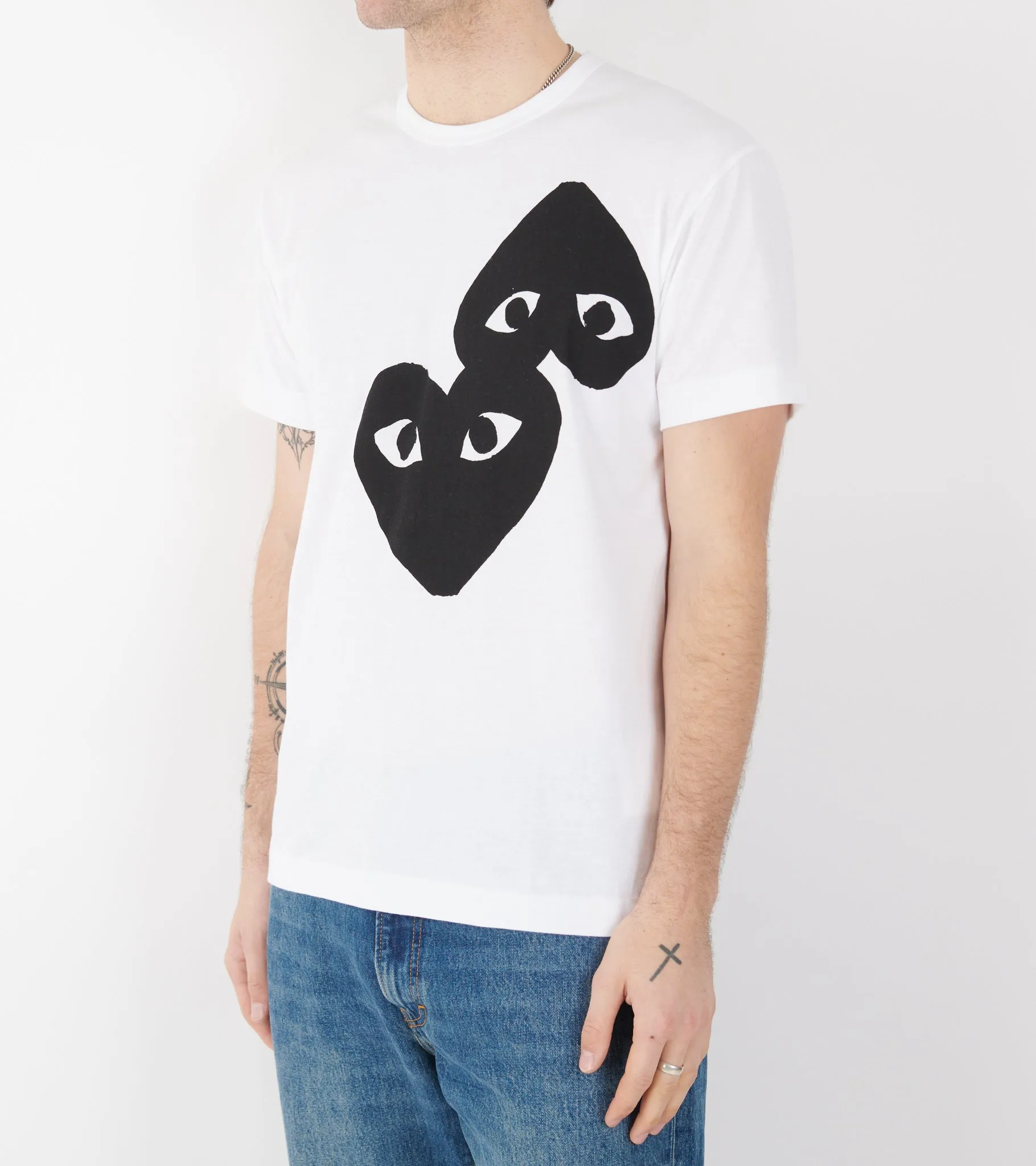 U Two Big Black Hearts T-shirt White sold by Dr. Adams product image thumbnail 4