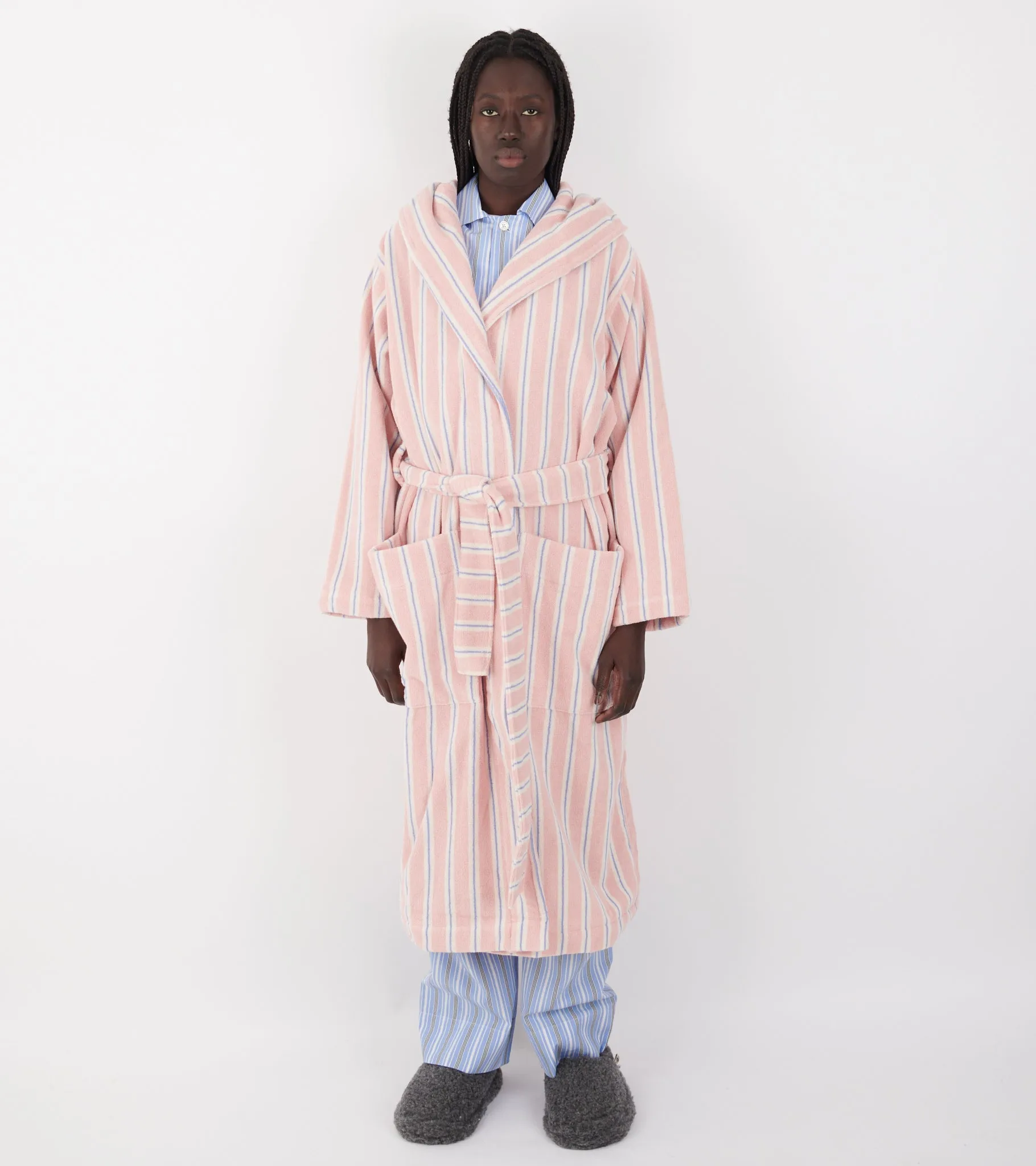 Hooded Bathrobe Candy Stripes sold by Dr. Adams product image thumbnail 2