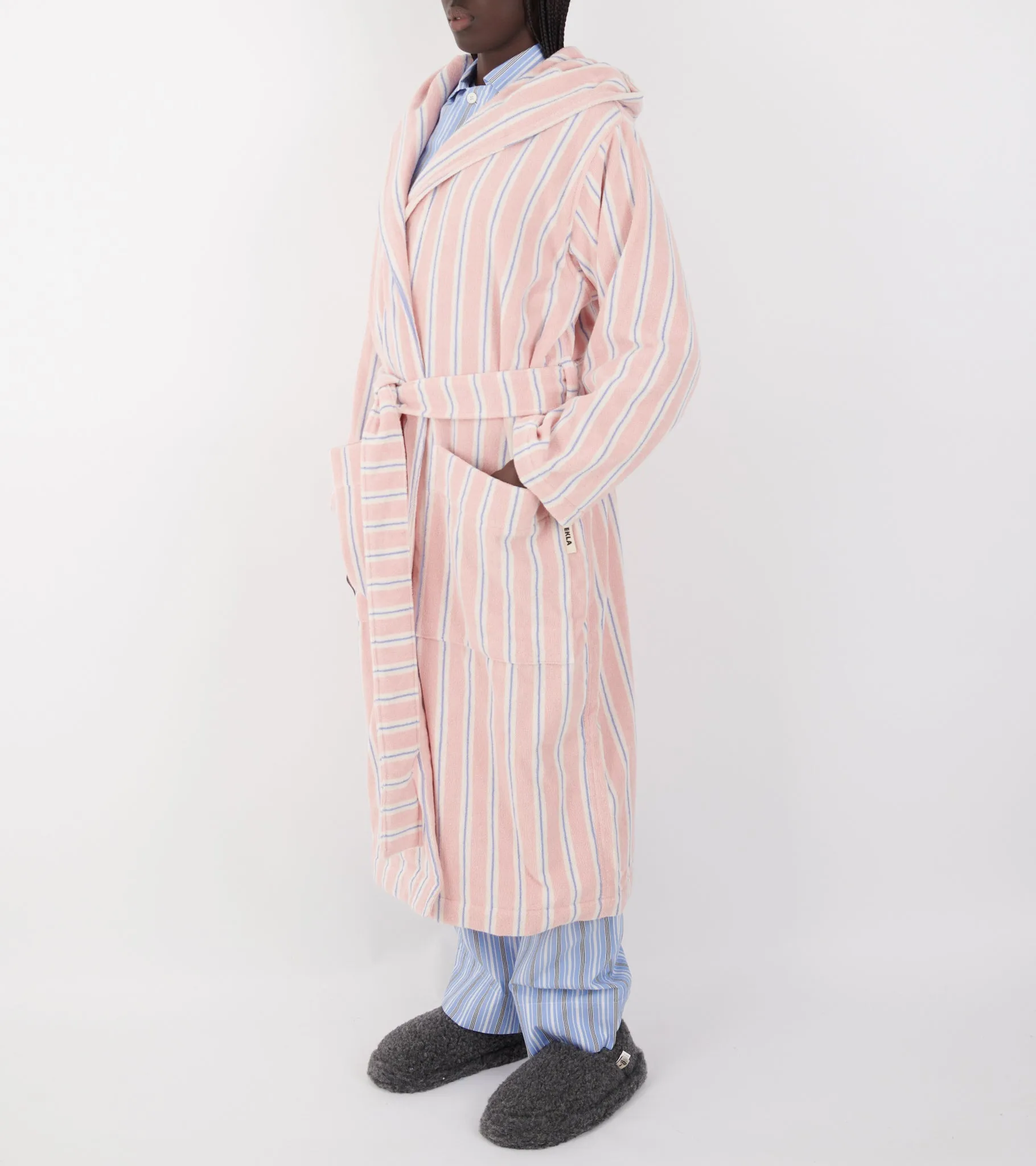 Hooded Bathrobe Candy Stripes sold by Dr. Adams product image thumbnail 5
