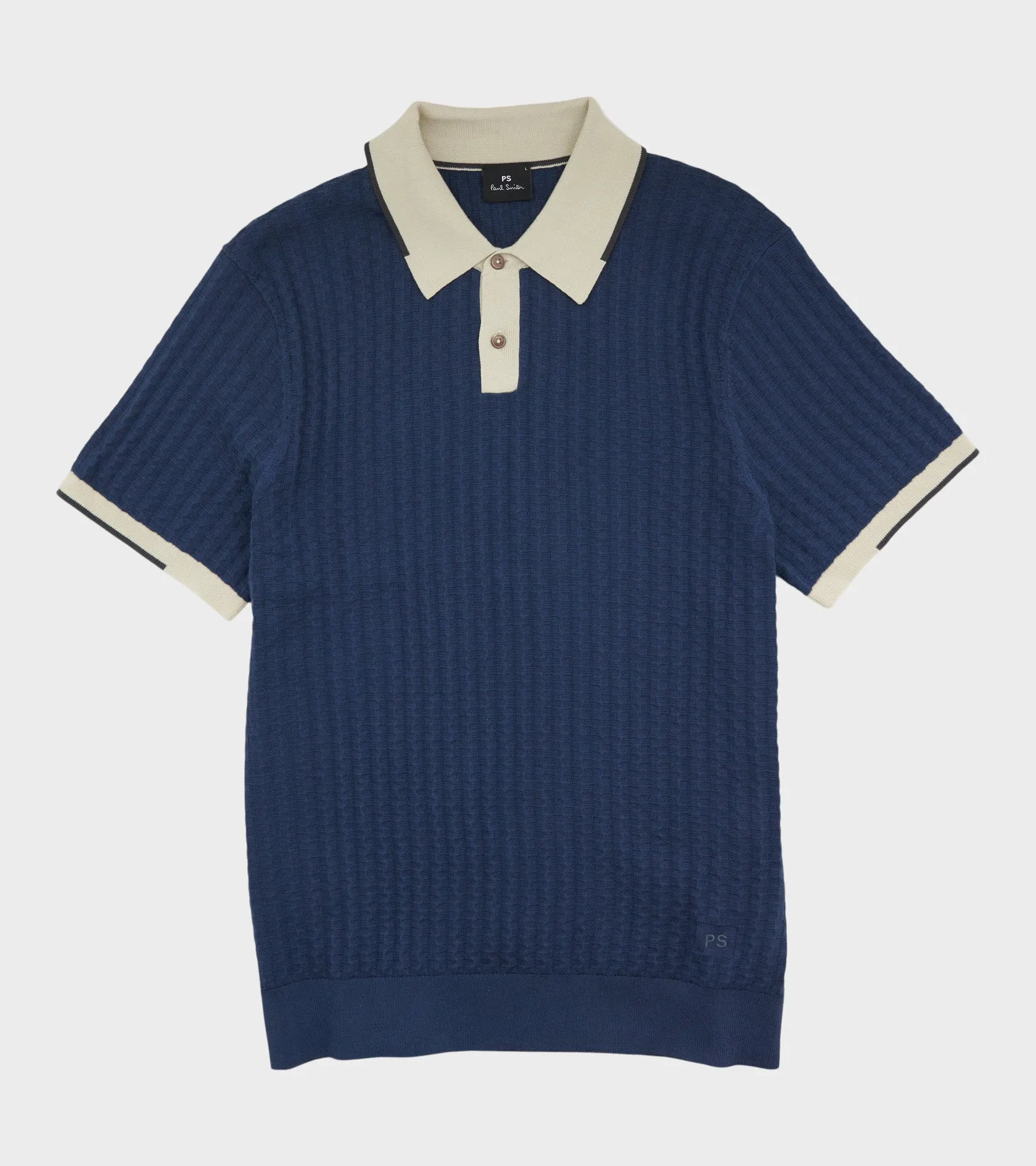 S/S Knit Polo Navy/Beige sold by Dr. Adams