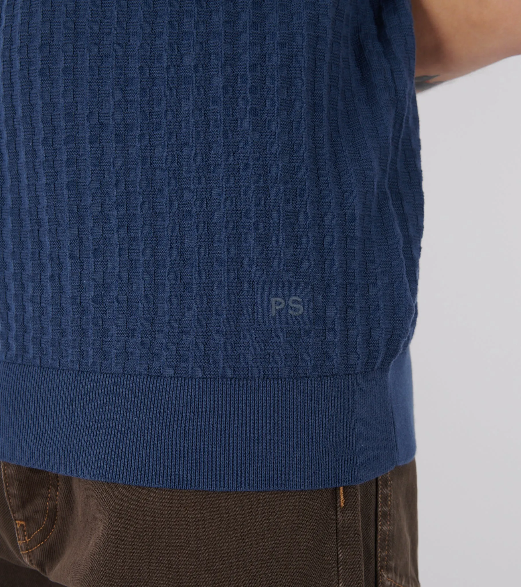 S/S Knit Polo Navy/Beige sold by Dr. Adams product image thumbnail 5