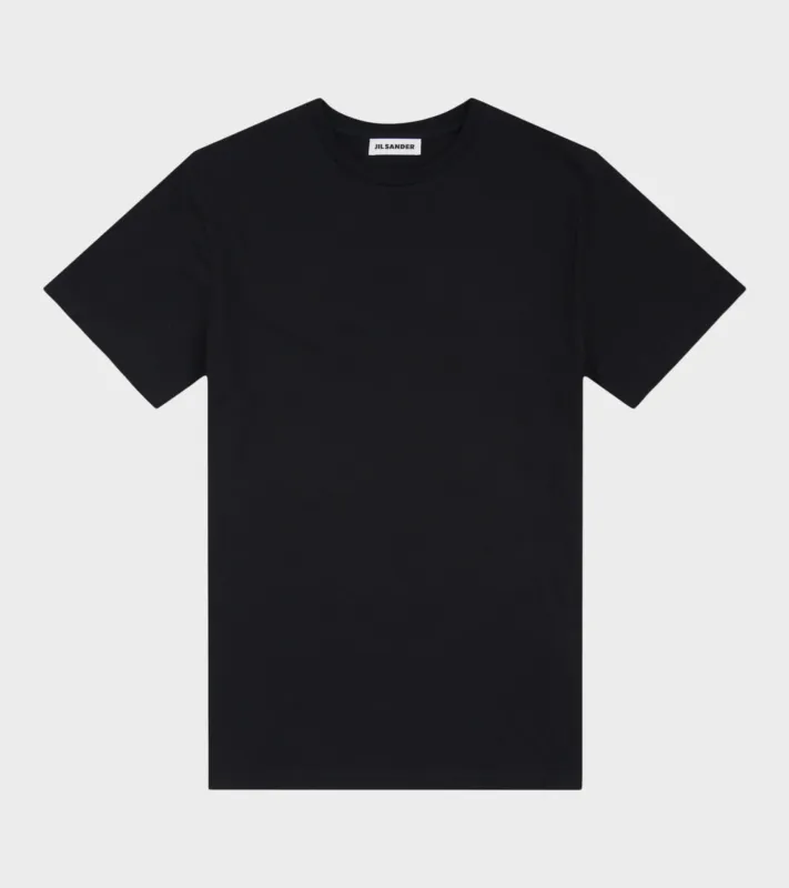Basic Cotton T-shirt Black made by Jil Sander