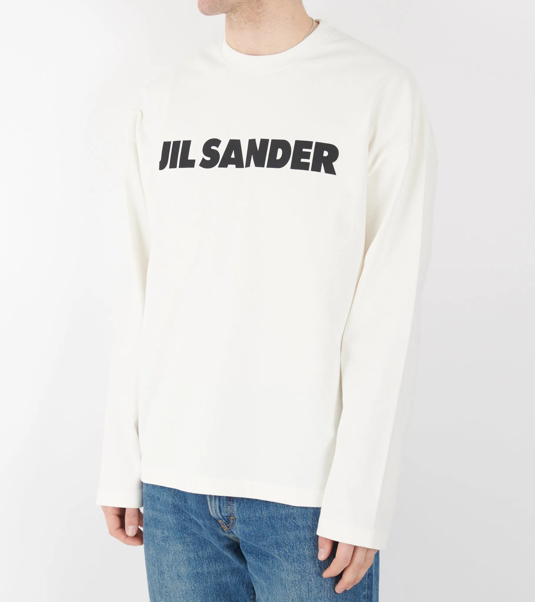 Stiff Cotton Jersey L/S Logo T-shirt Porcelain sold by Dr. Adams product image thumbnail 3