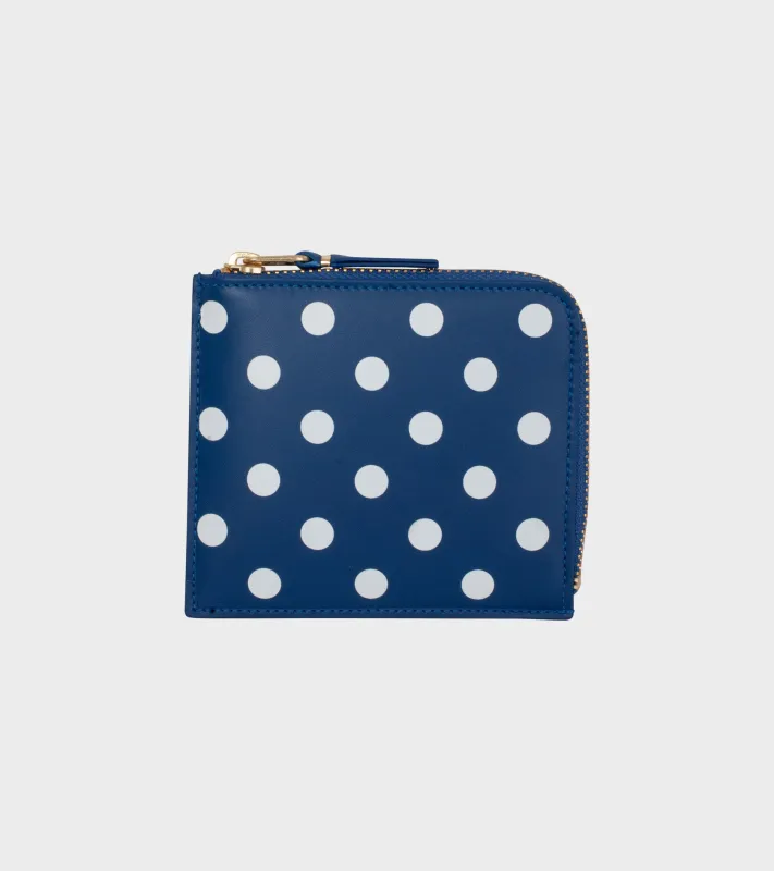Polka Dot Printed Wallet Blue/White sold by Dr. Adams