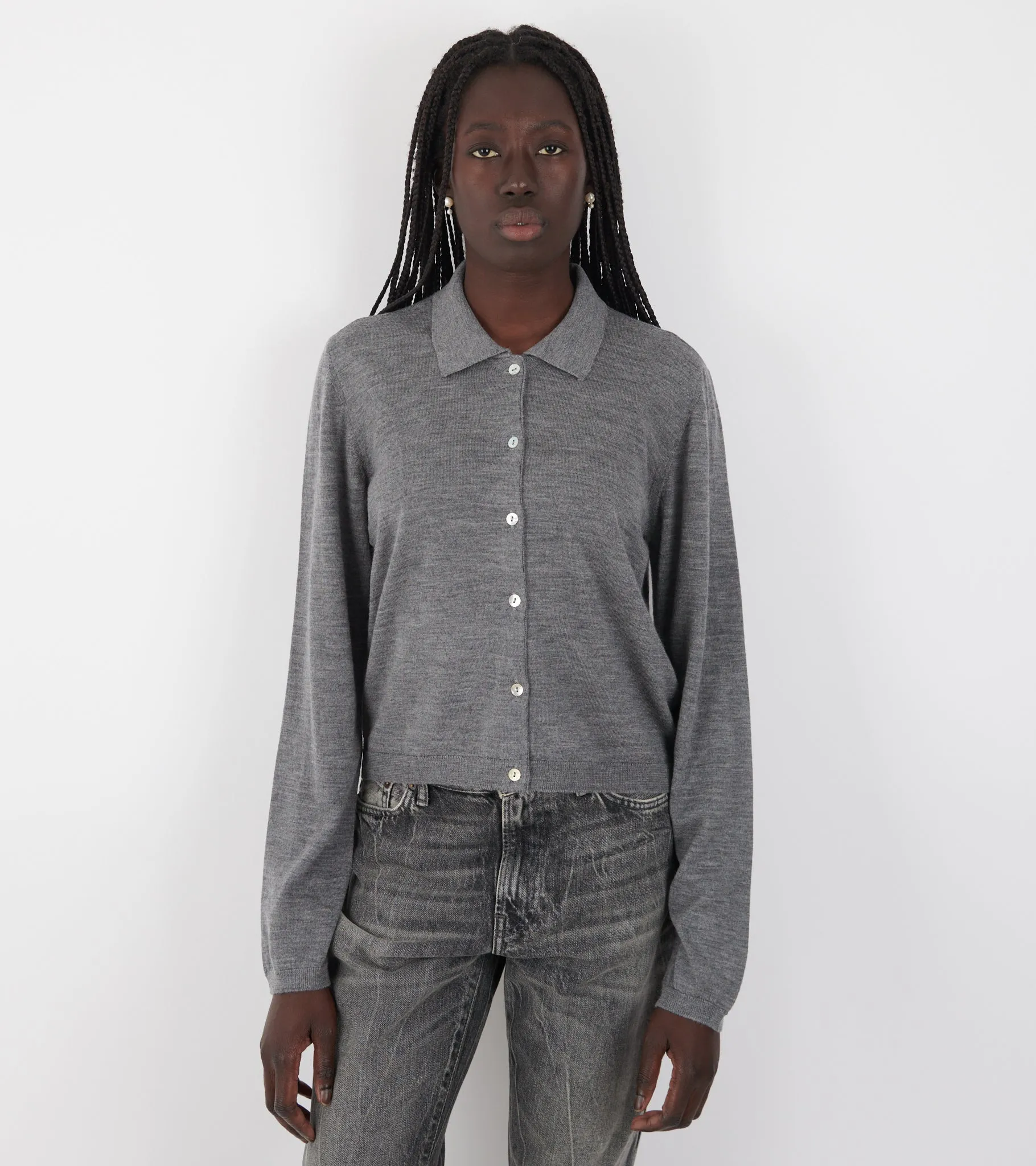 Amethyst Cardigan Grey Melange sold by Dr. Adams product image thumbnail 3