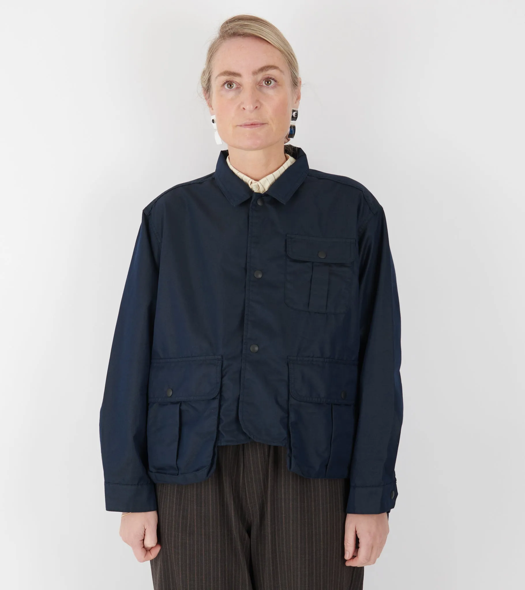 Chambray Short Fisherman Jacket Dark Navy sold by Dr. Adams product image thumbnail 2