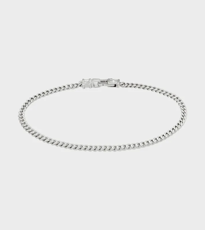 Curb Bracelet M Silver made by TOM WOOD