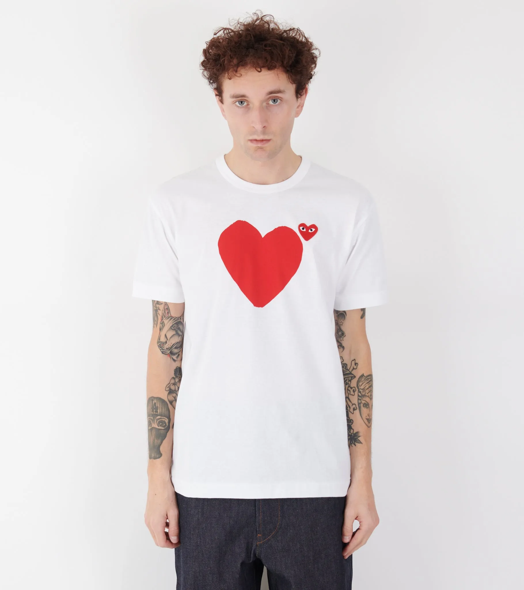 U Double Big Red Heart T-shirt White sold by Dr. Adams product image thumbnail 2