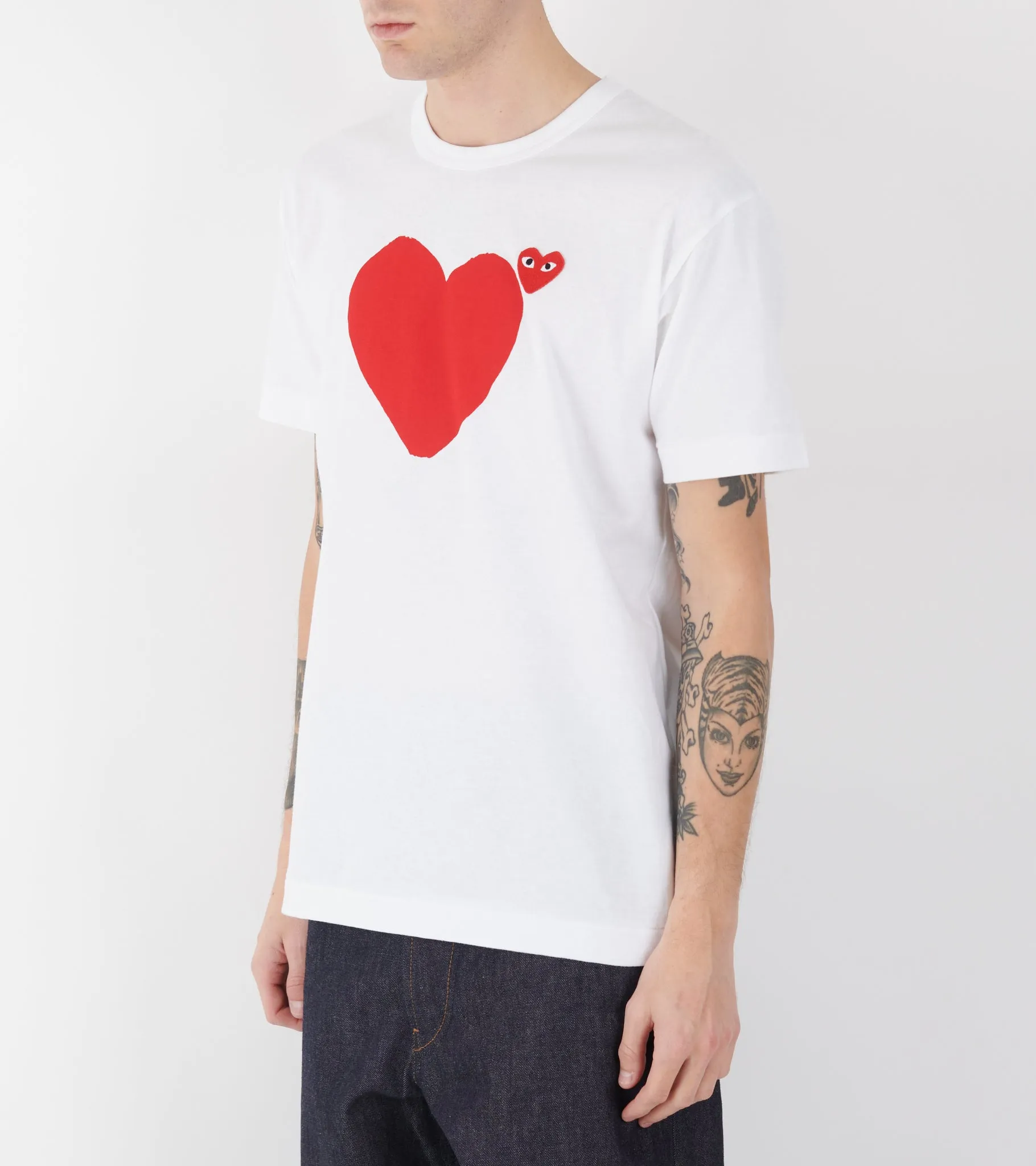 U Double Big Red Heart T-shirt White sold by Dr. Adams product image thumbnail 3