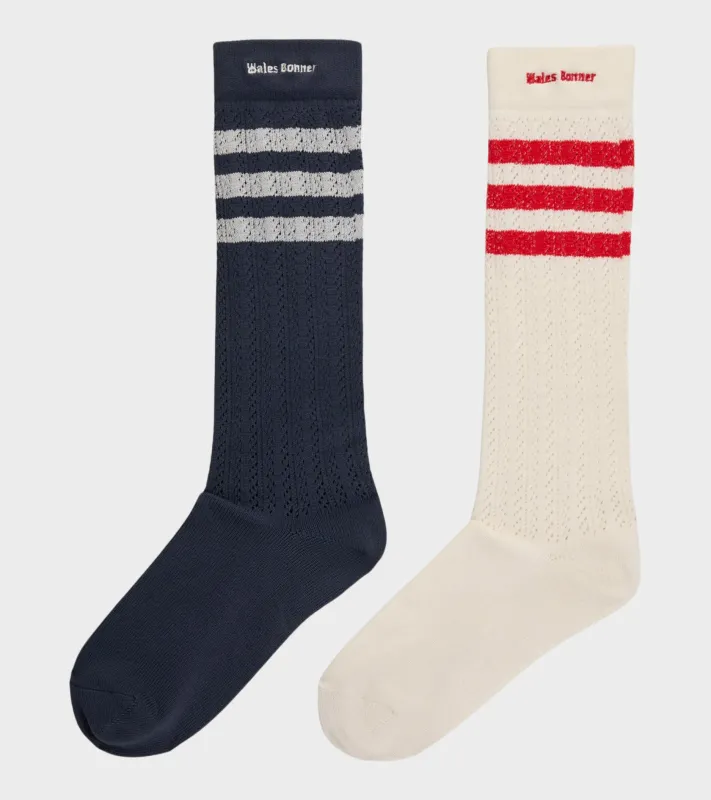 WB Cro Hi Socks Cwhite/Nbrow made by Dr. Adams