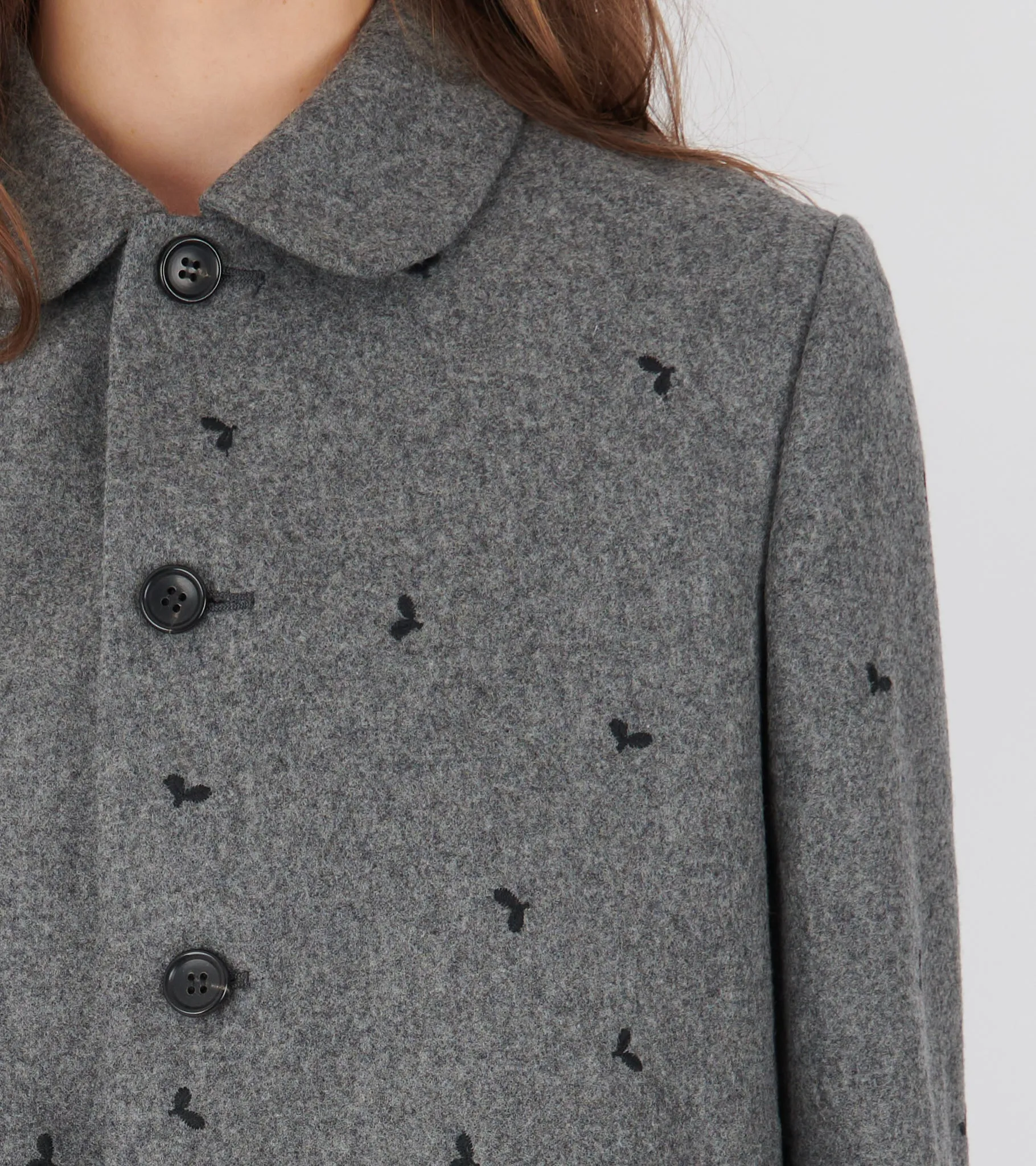 Embroidered Round Collar Jacket Grey sold by Dr. Adams product image thumbnail 4