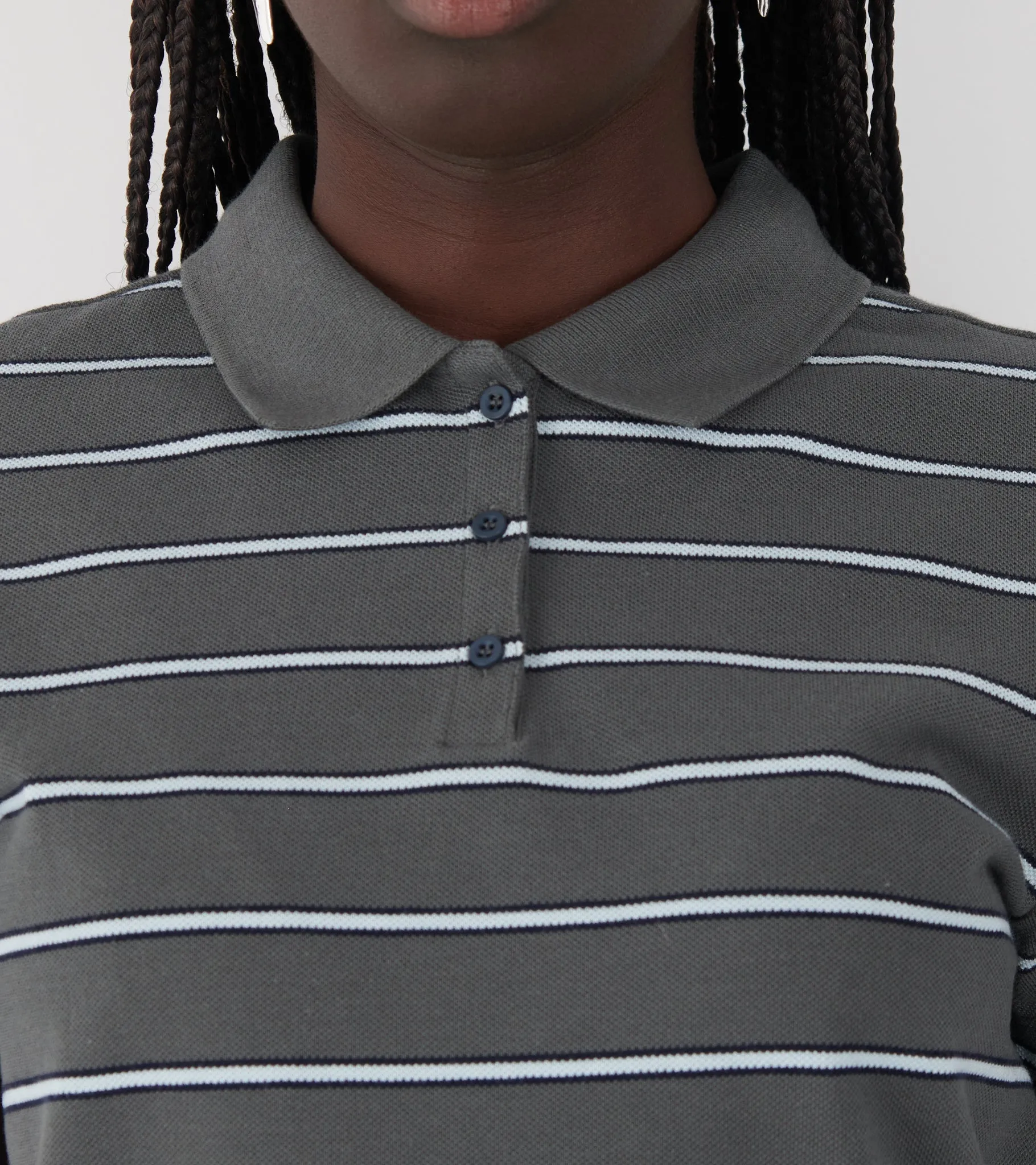 Julieta Striped S/S Polo Dark Grey sold by Dr. Adams product image thumbnail 5