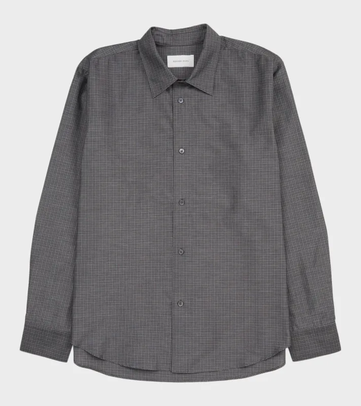 Volume Shirt Grid Charcoal made by Berner Kuhl