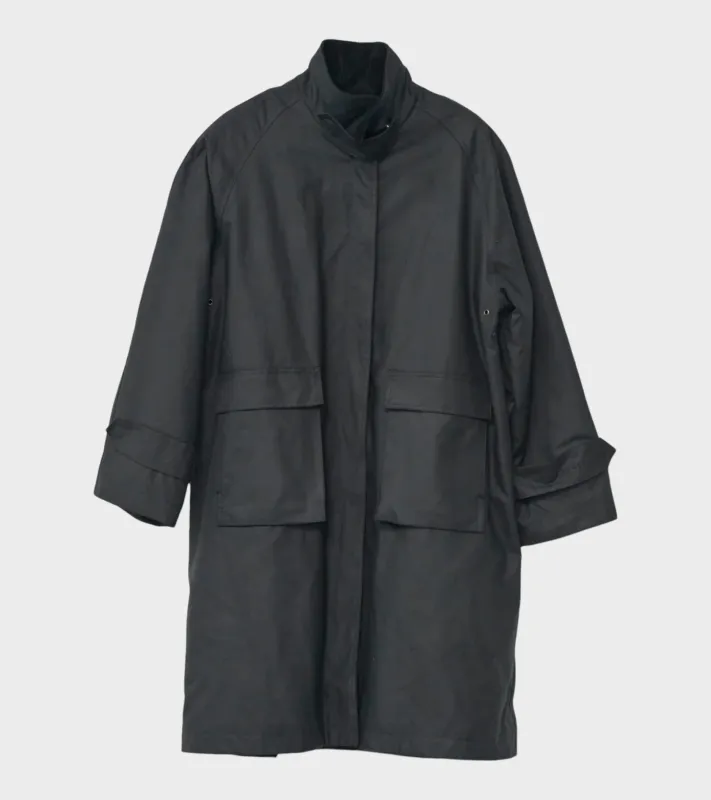 Oilskin Coat Black made by AF Agger