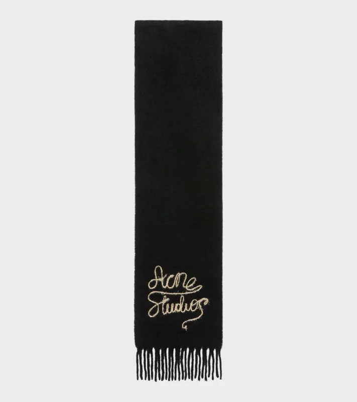 Wool Logo Scarf Black made by Acne Studios