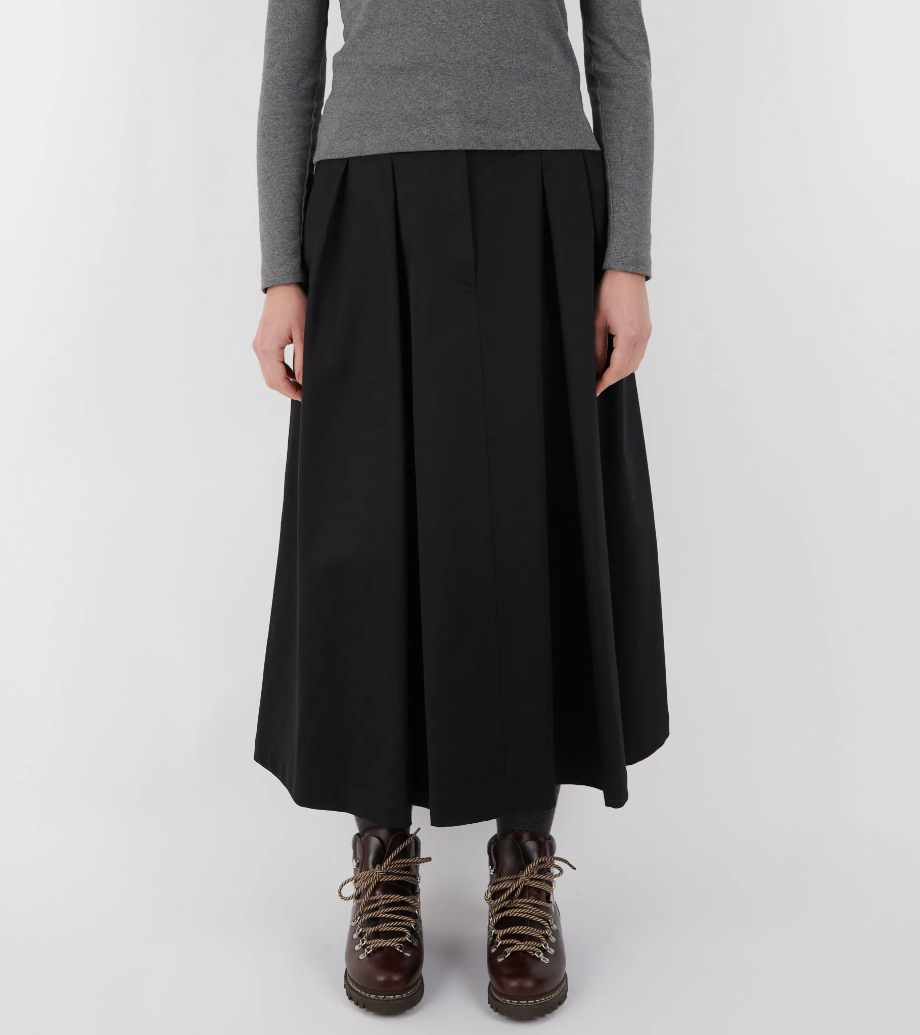 Pleated Cotton Canvas Skirt Black sold by Dr. Adams product image thumbnail 3
