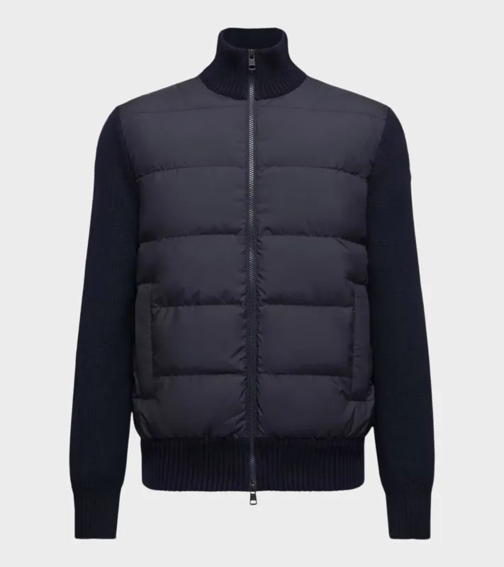 Padded Wool Zip Up Cardigan Navy Blue sold by Dr. Adams