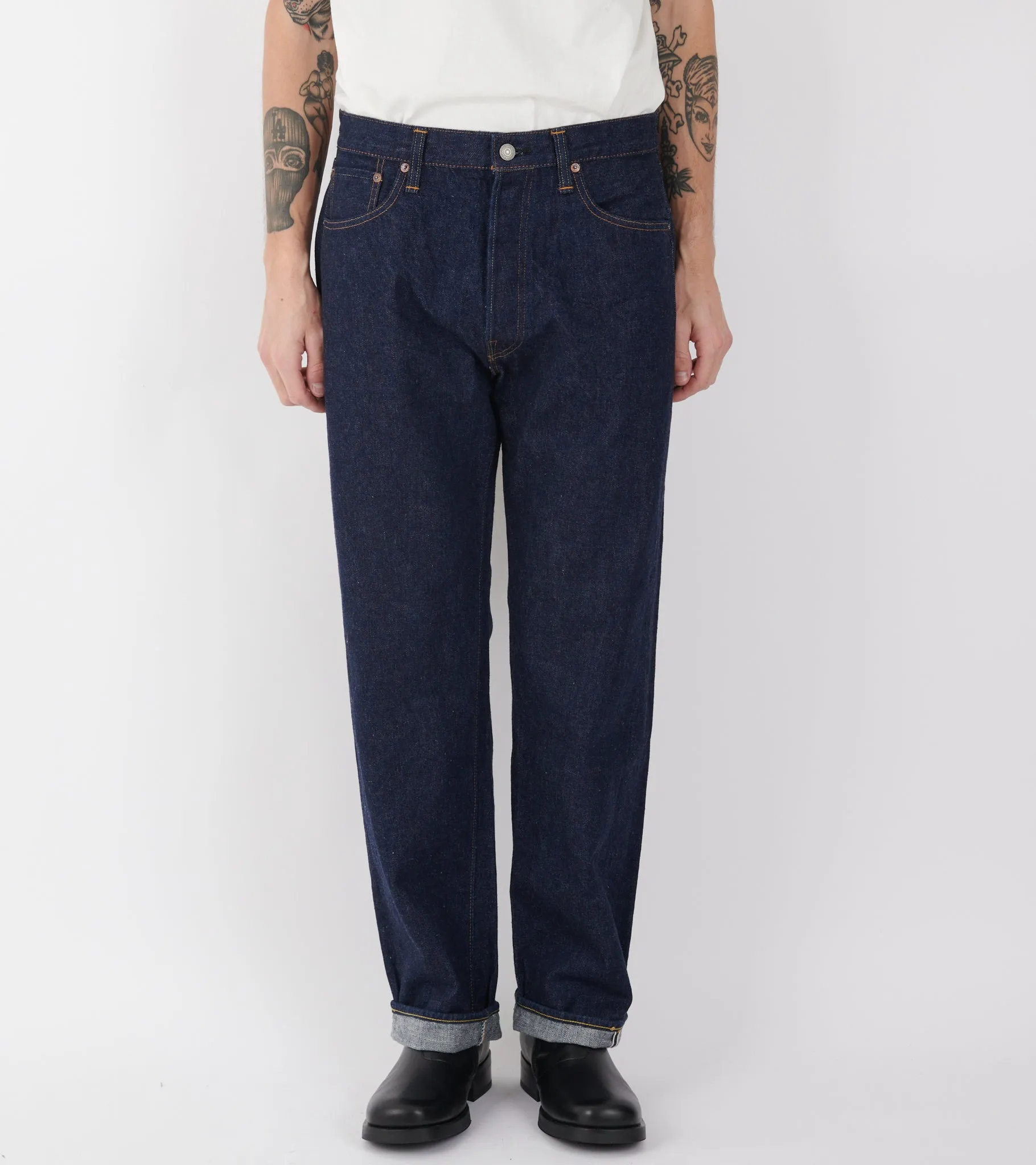 The 1950s Selvedge Denim Jeans One Wash Dark Blue sold by Dr. Adams product image thumbnail 2