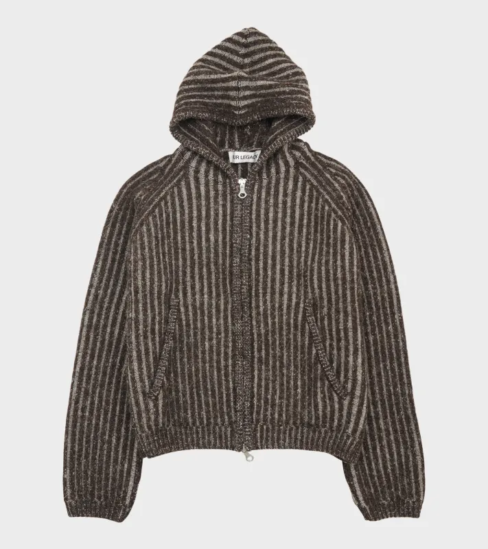 Level Hood Vanise Brown Stripe Isles Wool made by Our Legacy