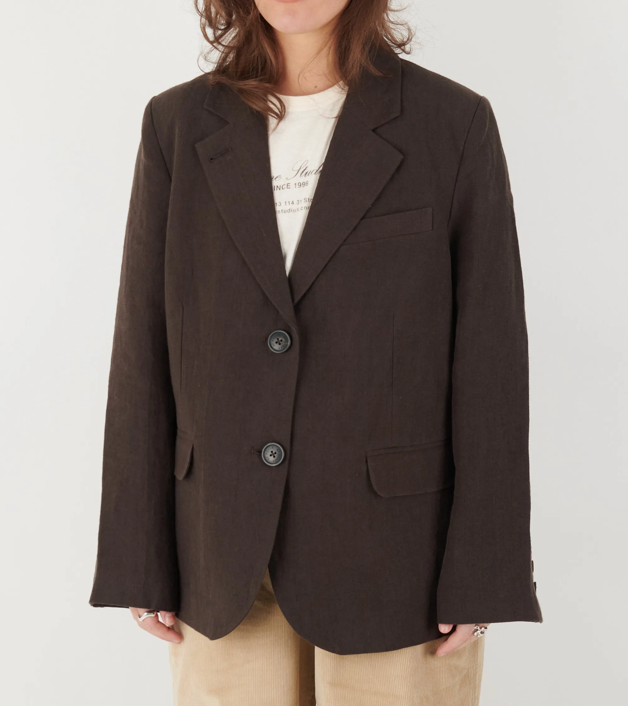 Linen Straight Blazer Dark Brown sold by Dr. Adams product image thumbnail 4
