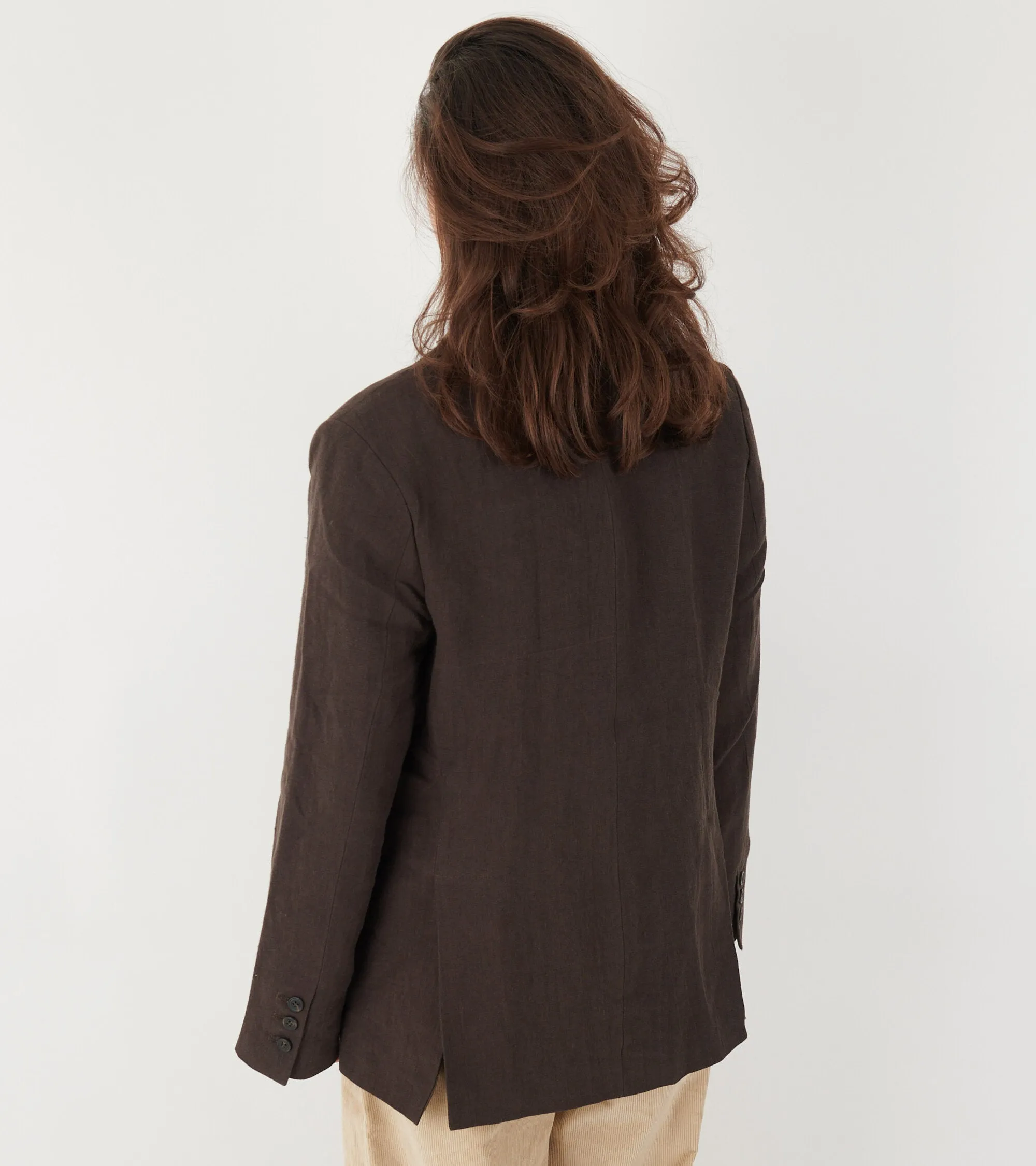 Linen Straight Blazer Dark Brown sold by Dr. Adams product image thumbnail 3