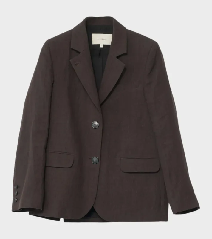 Linen Straight Blazer Dark Brown sold by Dr. Adams