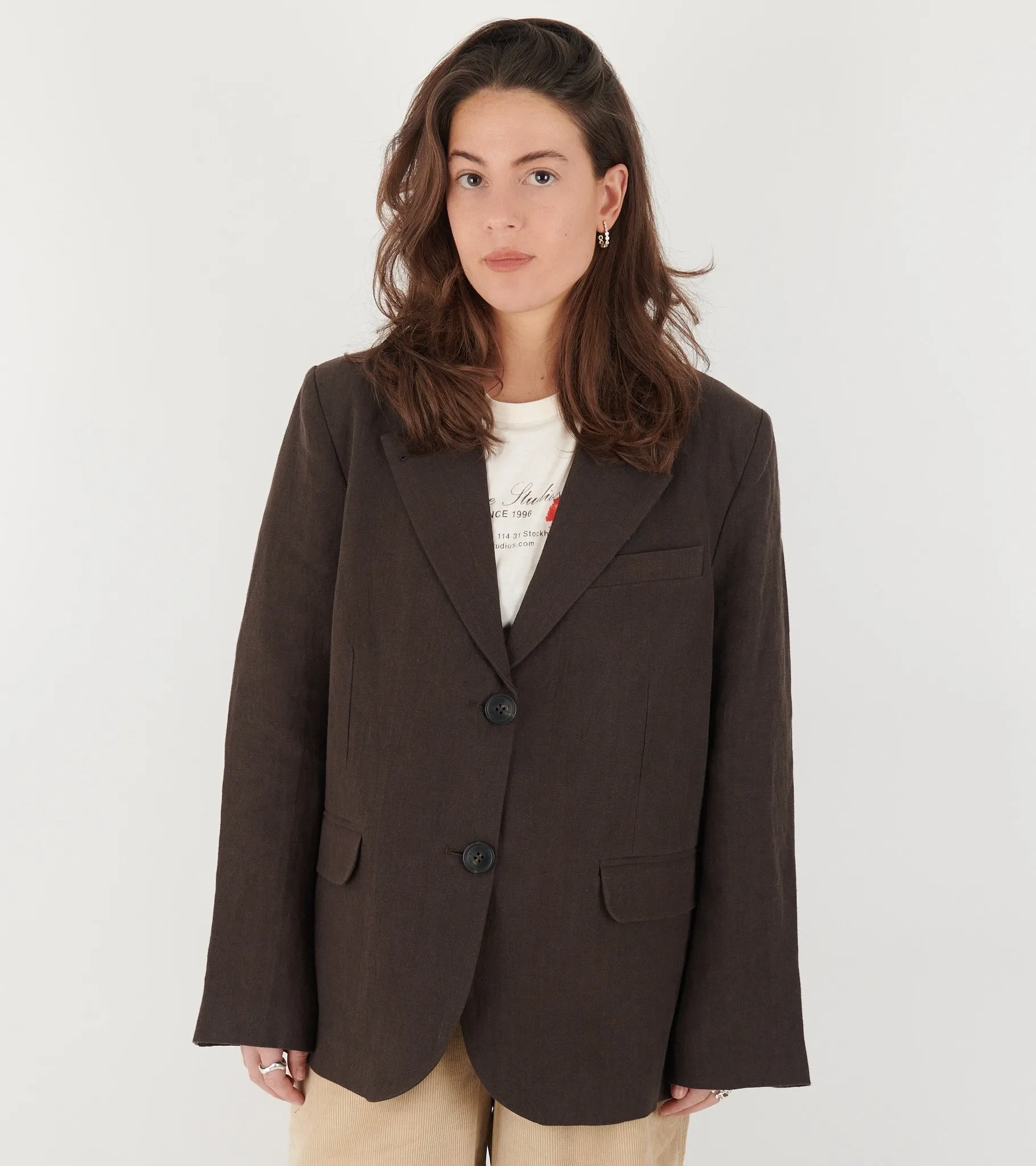 Linen Straight Blazer Dark Brown sold by Dr. Adams product image thumbnail 5