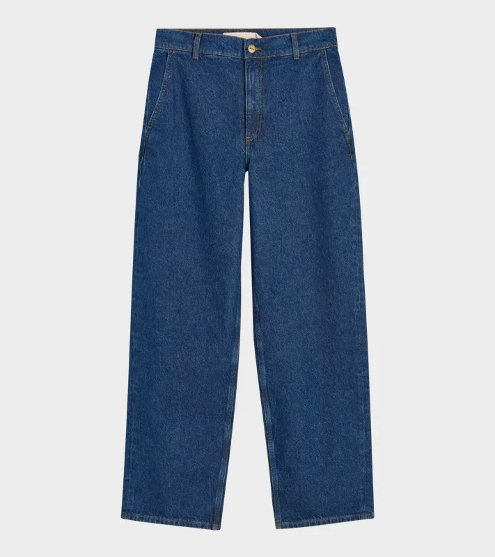 Carlo Midwaist Wide Jeans Mid Blue made by aiayu