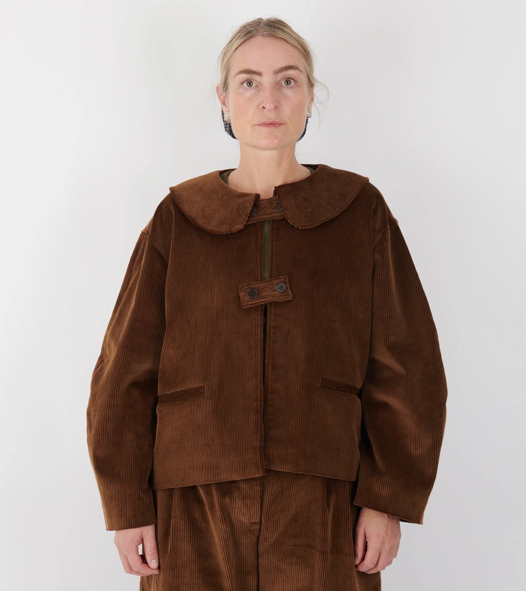 Cotton 8 Wale Cord Ellie Jacket Tan sold by Dr. Adams product image thumbnail 3