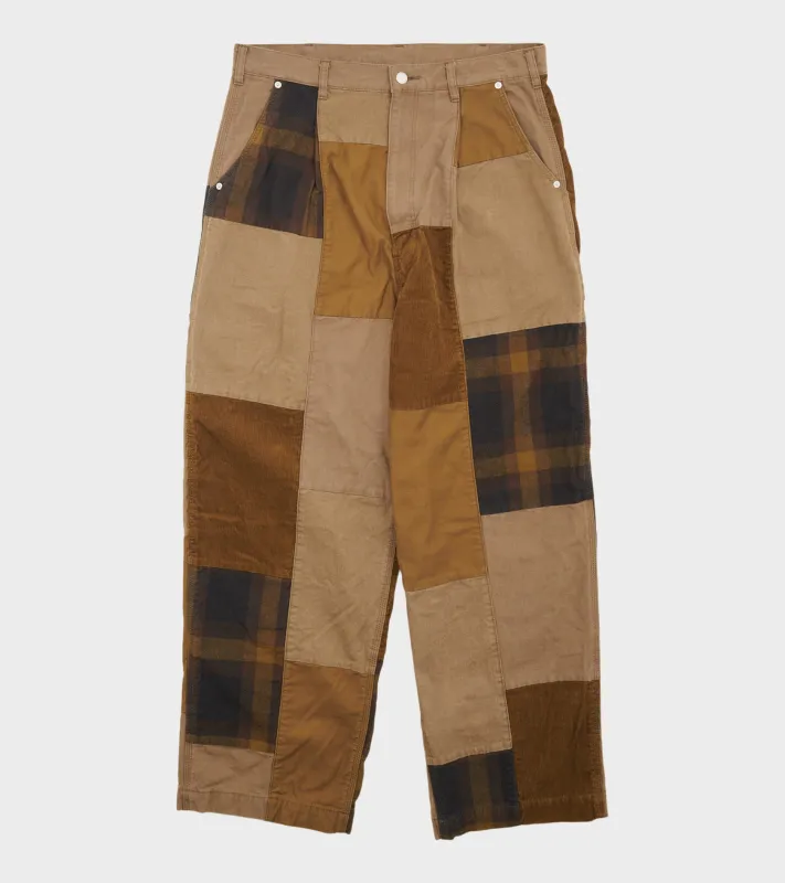 Corduroy Patch Trousers Beige/Brown Mix sold by Dr. Adams