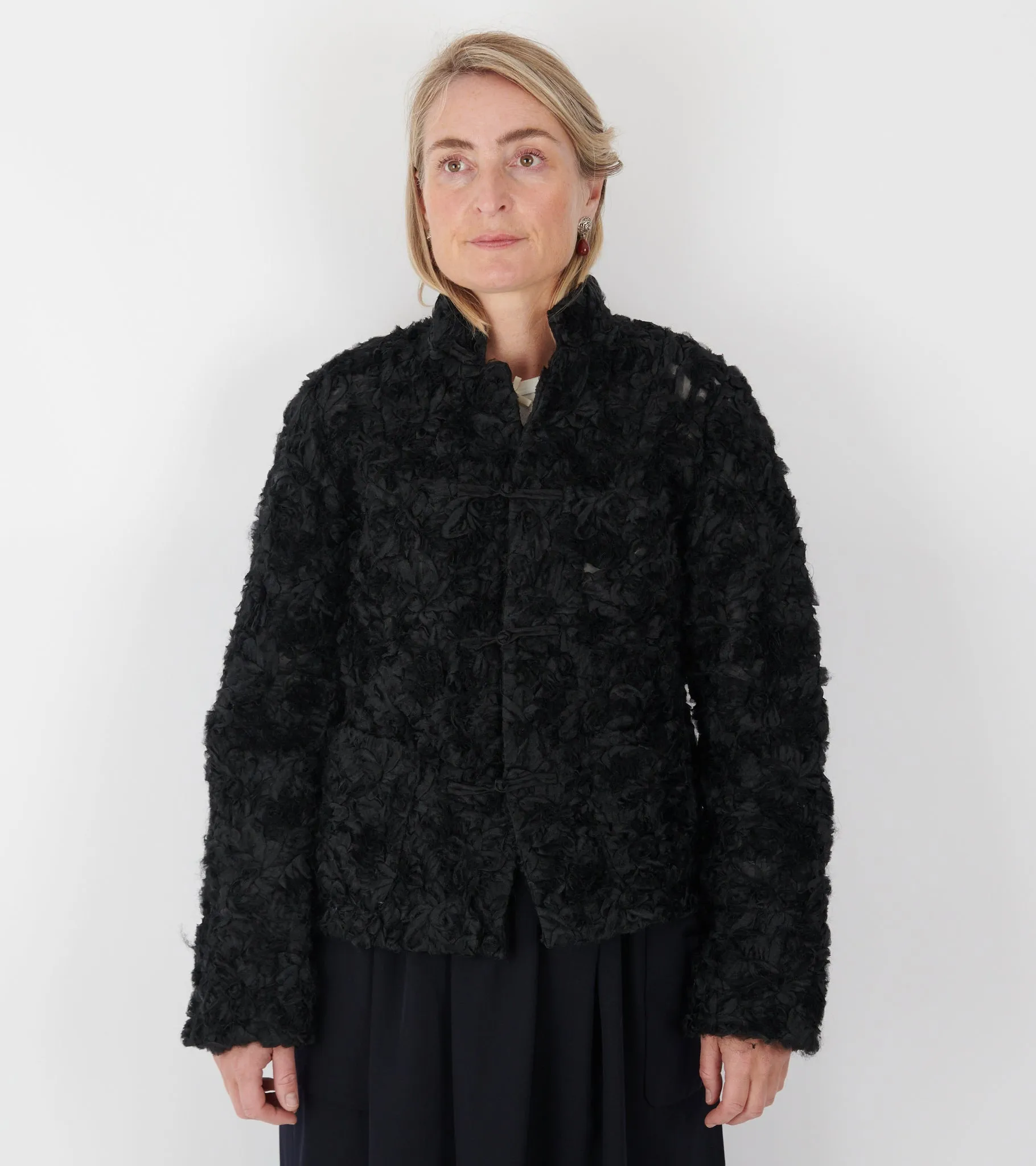 Curly Ruffle Mesh Jacket Black sold by Dr. Adams product image thumbnail 2