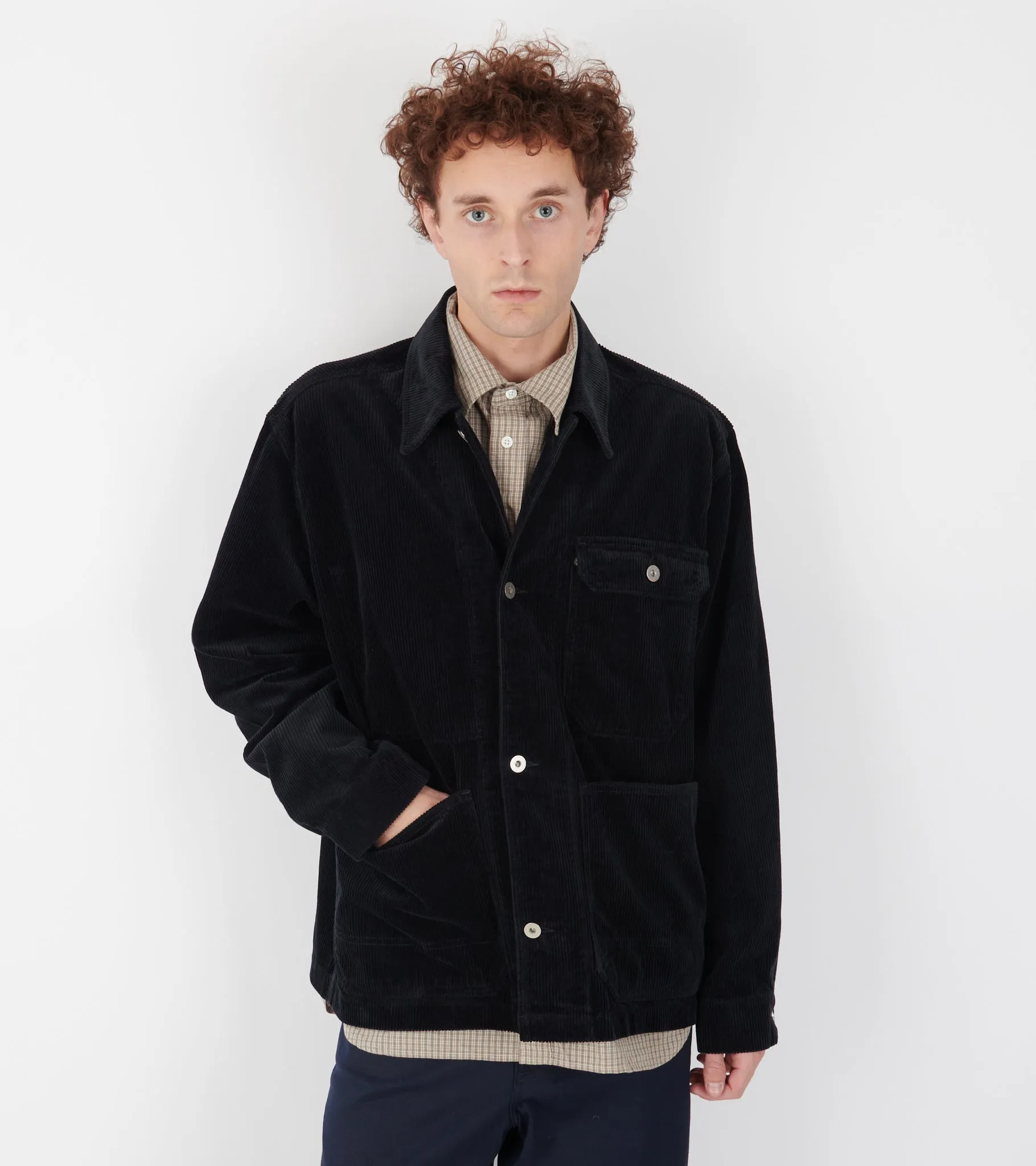 Folke Wide Wale Corduroy Chore Jacket Dark Navy sold by Dr. Adams product image thumbnail 2