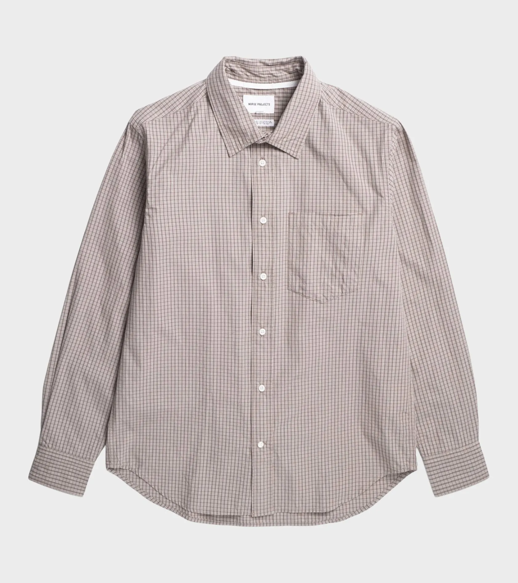 Ole Oversize Poplin Check Shirt Walnut sold by Dr. Adams