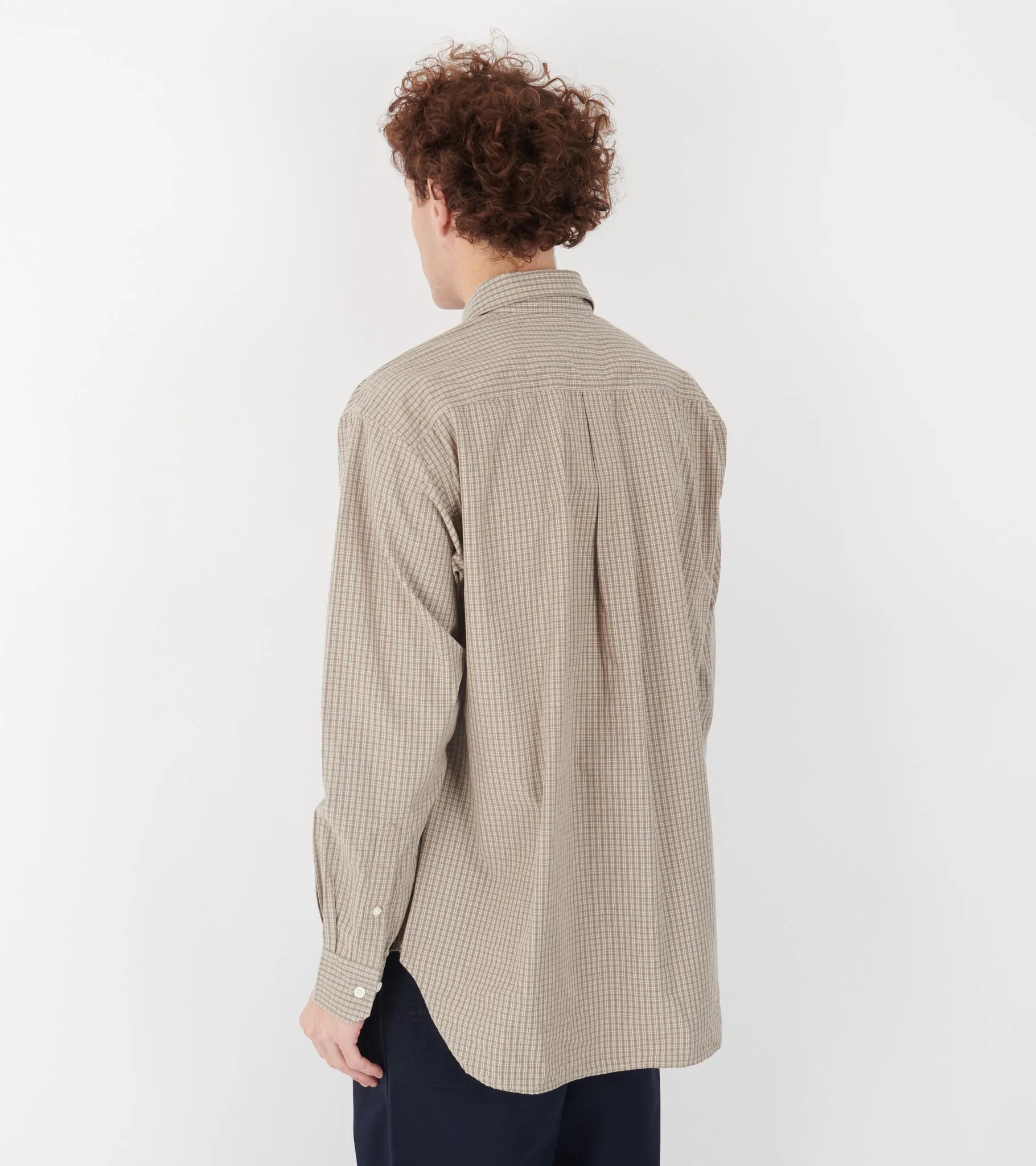 Ole Oversize Poplin Check Shirt Walnut sold by Dr. Adams product image thumbnail 4