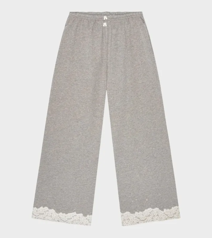 Lace Sweatpants Light Grey Melange made by Dr. Adams