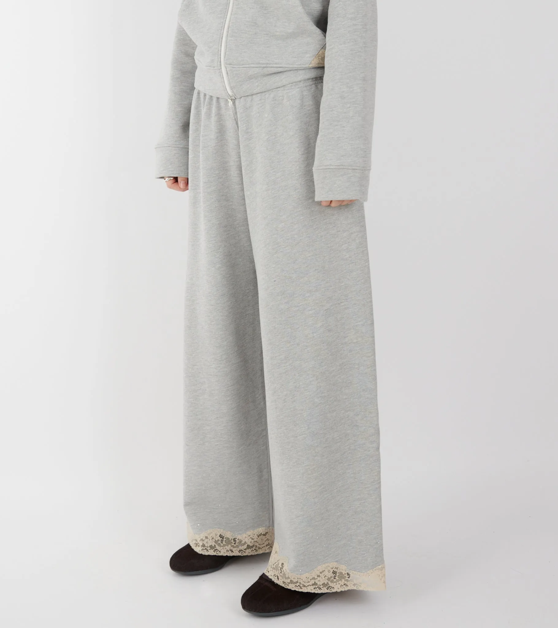 Lace Sweatpants Light Grey Melange sold by Dr. Adams product image thumbnail 2