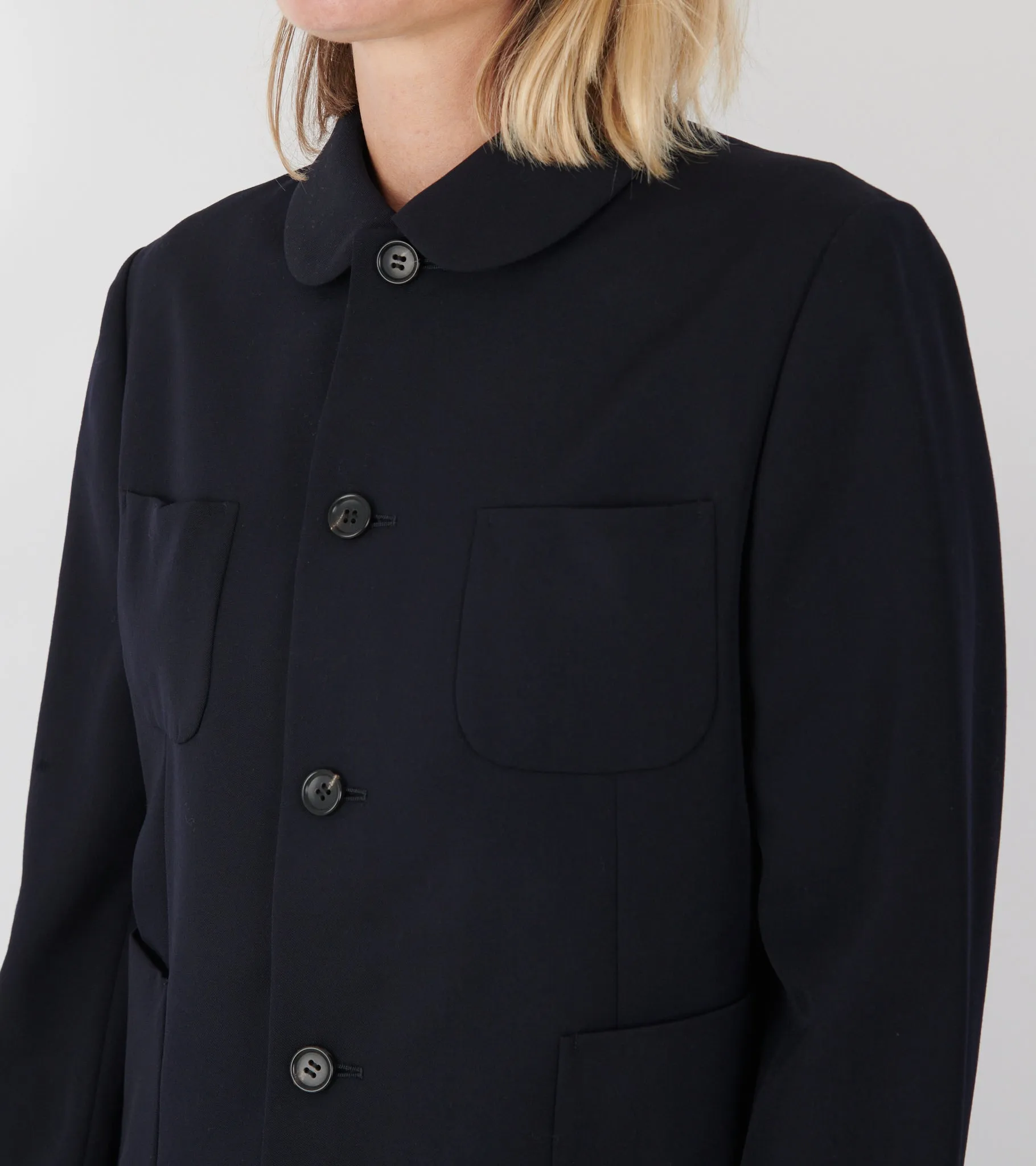 Round Collar Jacket Navy sold by Dr. Adams product image thumbnail 4