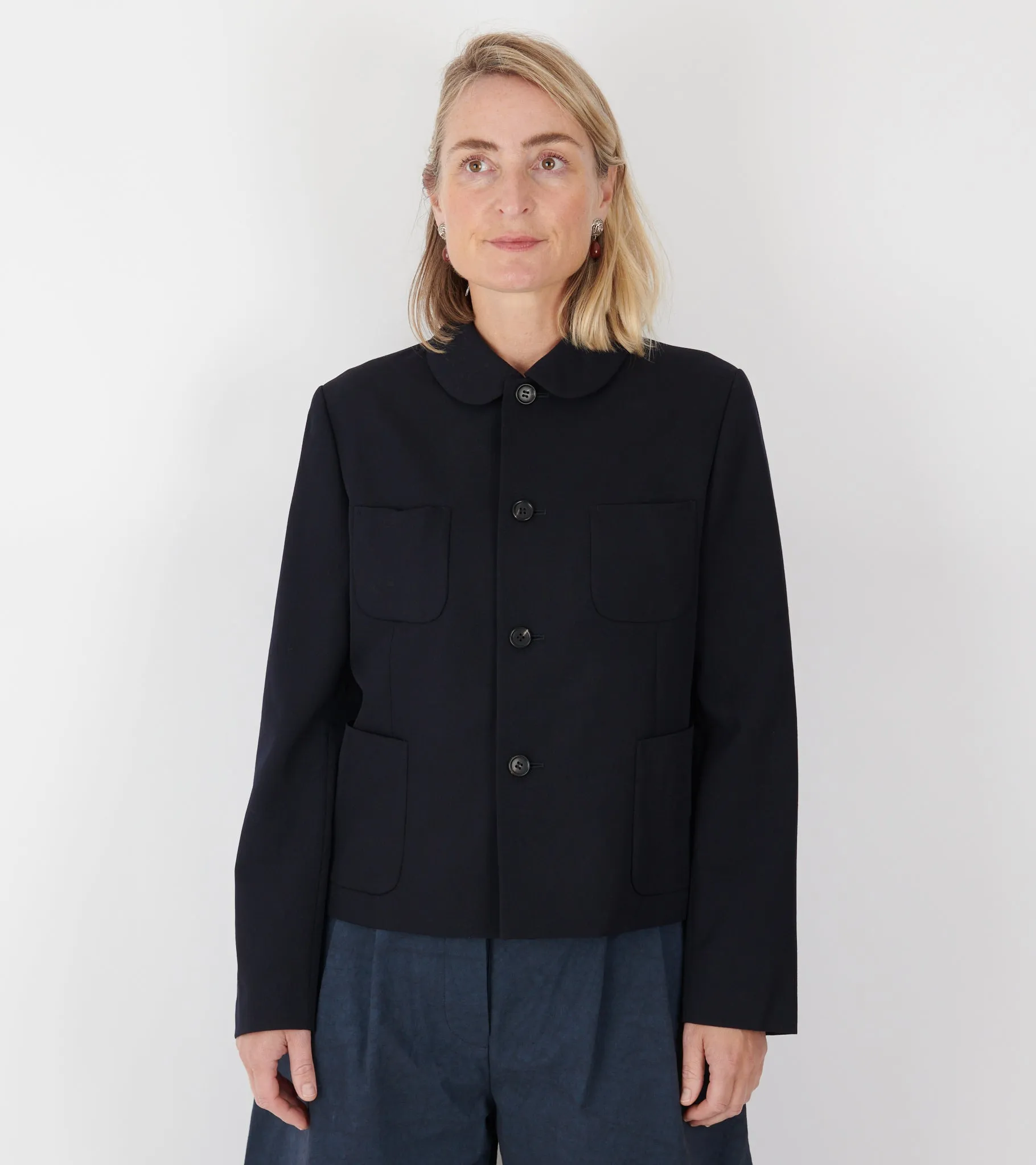 Round Collar Jacket Navy sold by Dr. Adams product image thumbnail 2