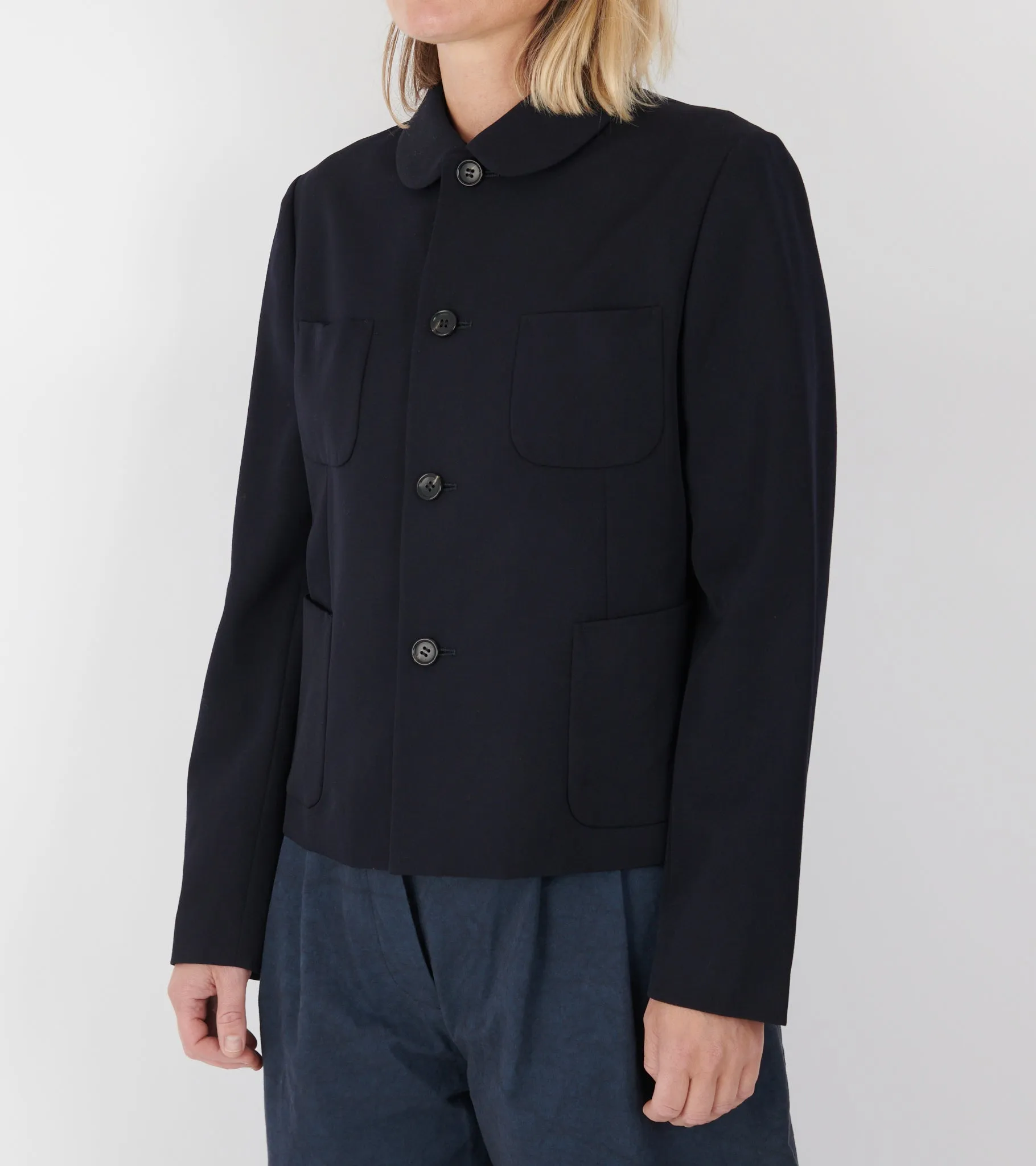 Round Collar Jacket Navy sold by Dr. Adams product image thumbnail 3